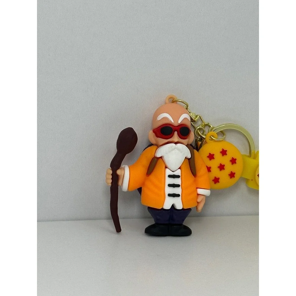 Dragon Ball Z Master Roshi Keychain 3D Rubber Figure Key Ring with Strap